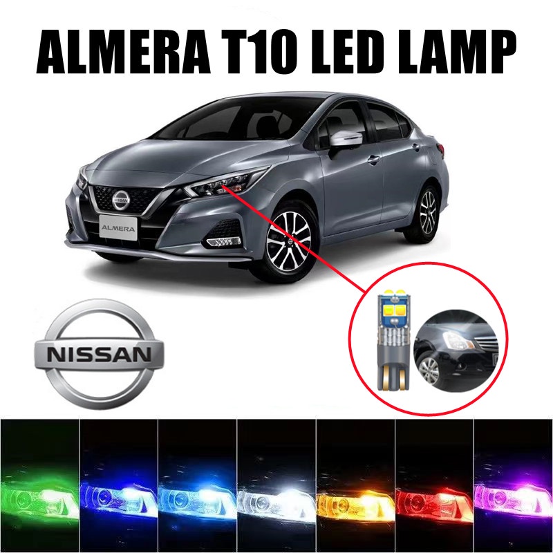 1PC Nissan Almera T10/W5W หลอดไฟไฟหน้าขนาดเล็ก Almera โคมไฟ LED โดมรถ Boot Mentol Lampu Depan Kecil Bonnet Tepi Pintu