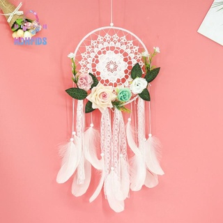 Dream Catcher DIY Decorative Pendant Flower Dream Catcher Wall Hanging Decoration Wedding Decor Dreamy Girl Room Decoration Gift