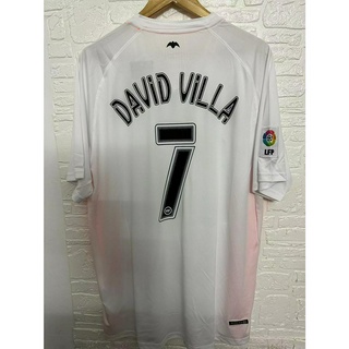 เสื้อกีฬาแขนสั้น ลายทีมชาติฟุตบอล Valencia DAVID VILLA 06-07 ชุดเหย้า คุณภาพสูง สไตล์เรโทร