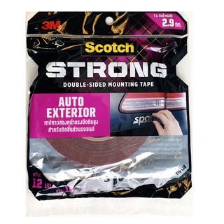 Scotch® Auto Tape  Auto Exterior Tape 12 mmx10M  เทปกาวสองหน้าแรงยึดติดสูง สำหรับติดชิ้นส่วนรถยนต์