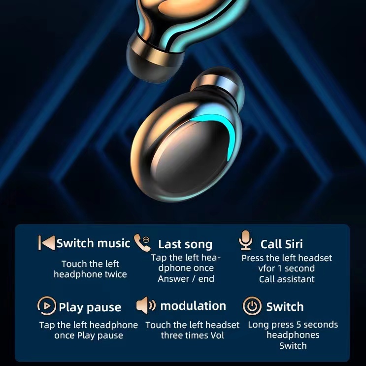 ใหม่ล่าสุด❗️TWS F9-5 หูฟังบลูทูธ หูฟังไร้สาย ตัดเสียงรบกวน มาพร้อมกล่องแบตเตอรี่ขนาด 2000mAh