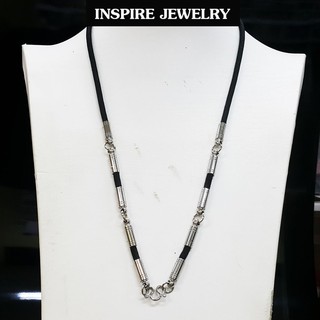 INSPIRE JEWELRY  สร้อยคอเชือกอย่างดี ร้อยกับสเตนเลสอย่างดี ใส่ดี ทนทาน ใส่พระได้ 5องค์  พร้อมถุงซิบไว้เก็บ