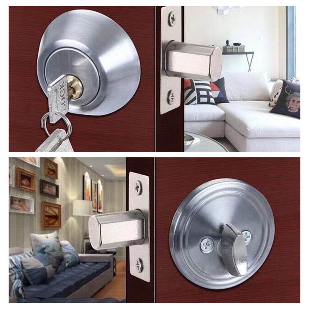 อุปกรณ์ล็อคลิ้นเดียวแบบสองด้านสําหรับล็อคประตู แสตสเลส ทนทาน กันสนิม สีเงิน(Silver) - รูปที่ 6