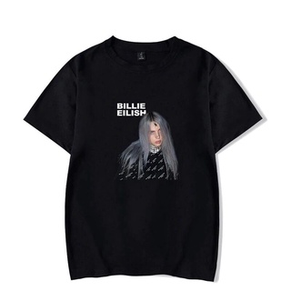 Alimoo Billie EilisUnisex T-shirt เสื้อยืดแขนสั้นผ้าฝ้ายขนาดใหญ่ ขนาดใหญ่ 254A เสื้อยืดคอกลมผ้าฝ้าย