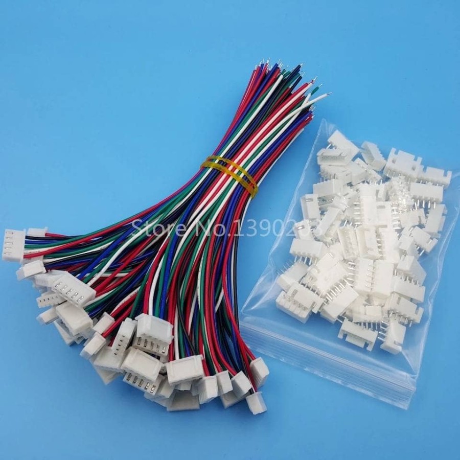 5Pin PCB ซ็อกเก็ตขั้วต่อ HX Pitch 2.54 มม.หัวเดียว 15 ซม. AWG สาย