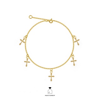 Haus of Jewelry BOHEMIAN CROSS BRACELET สร้อยข้อมือเงินแท้