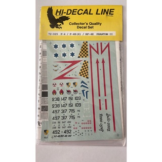 สาย HI-DECAL 72-025 IAF F-4E RF-4E F-4E(S) และ Kurnass 2000 1/72 - DECAL