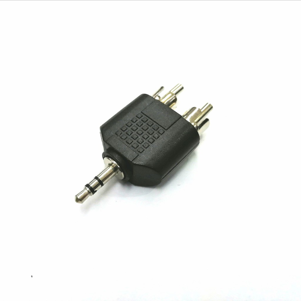 Converter Adapter Jack 3.5mm M Ster To RCA*2 M ตัวแปลงเสียงแจ็ค 3.5มม. Ster ออก RCA*2