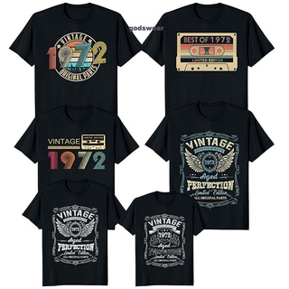 T-shirt  เสื้อเชิ้ต ลาย 1972 50Th Birthday สไตล์วินเทจ สําหรับผู้ชาย สินค้าขายดีS-5XL