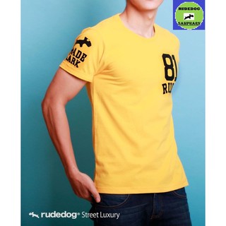 rude dog เสื้อคอกลม ชาย หญิง   รุ่น Arm สีเหลือง