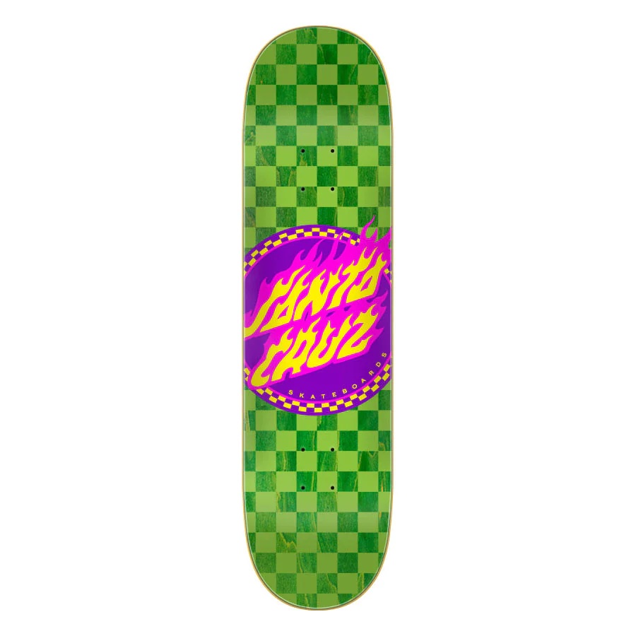 แผ่นสเก็ตบอร์ด Santa Cruz Flame Dot Check Skateboard Deck 8.0 x 31.6