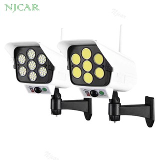 NJCAR CL ไฟถนน 77SMD/COB กล้องไฟโซล่าเซลล์ 180W โซล่าเซลล์ รูปทรงกล้องวงจรปิด กล้องวงจรปิดปลอม