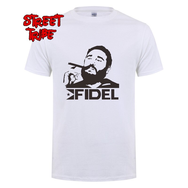 เสื้อยืดครอปเสื้อยืดลําลอง ผ้าฝ้าย แขนสั้น คอกลม พิมพ์ลาย Cuba Kuba Avana Revolution Fidel Castro แฟ