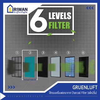 Gruenluft ไส้กรองเครื่องฟอกอากาศ Charcoal Filter (แพ็ค2ชิ้น) รุ่น VK-S60061