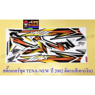 สติ๊กเกอร์ชุด TENA-RS NEW รุ่นปี 2002 ติดรถสีเทา(เงิน) (029253)