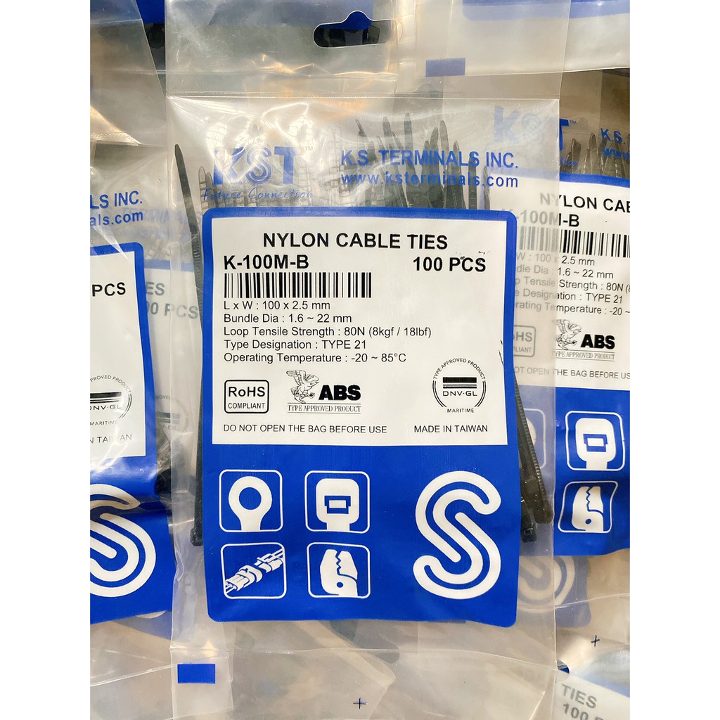 KST CABLE TIE - เคเบิ้ลไทร์ K-100M-B 4นิ้ว,K-150I-B 6นิ้ว | Shopee Thailand