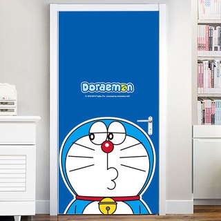 สติ๊กเกอร์ Pvc ลายการ์ตูน Doraemon Hello Kitty สําหรับติดตกแต่งผนังห้องนอน