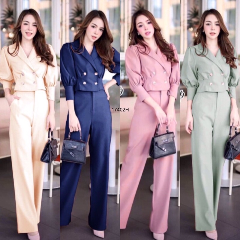 TW17402 Set 2 ชิ้นเซต ขายาว เสื้อทรงแขนพอง
