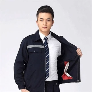 083เสื้อช่าง ผ้าคอมทวิว ทรงมาตราฐาน เนื้อดีคงทน เสื้อชอป เสื้อช็อป พื้นดำ
