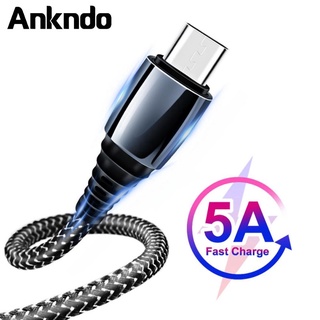 Ankndo 5A Max Type C Fast Charging สายเคเบิ้ลชาร์จไนล่อนสําหรับ Huawei Android