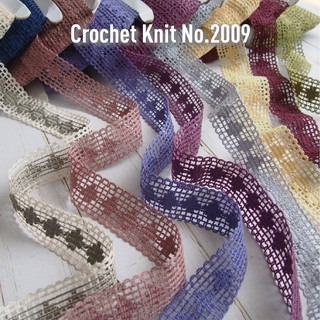 MOMOTARA No. 2009 เทปทอ Knit เทปทอ Knit ลายแฟนซี Crochet Knit ขนาด 2.7 CM ยาว 18 หลา