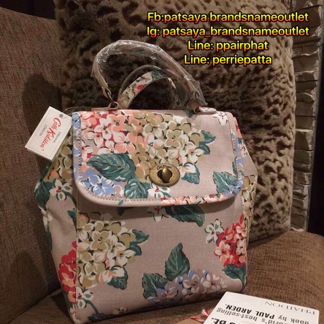 Don't Miss! CATH KIDSTON TURNLOCK BACKPACK แท้💯outlet กระเป๋าสะพายเป้แบรนด์ดังจากอังกฤษวัสดุ PVC Coated Cotton 100%