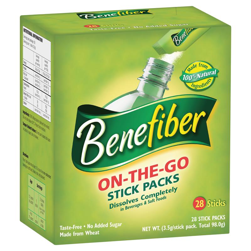 พร้อมส่ง!!Benefiber Natural Fibre Supplement On-the-Go Stick 28 Pack ผงไฟเบอร์ใยอาหาร Benefiber เสริ