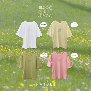 🍎 ลด45.-โค้ดWYQESS🍋nature.bkk - TSN4072 bloom &amp; grow oversize เสื้อโอเวอร์ไซส์บลูมแอนด์โกลวด์