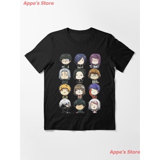 2022 การ์ตูน Tokyo Ghoul ปอบโตเกียว Chibi Tokyo Ghoul Essential T-Shirt เสื้อยืดพิมพ์ลาย เสื้อยืดคู่รัก