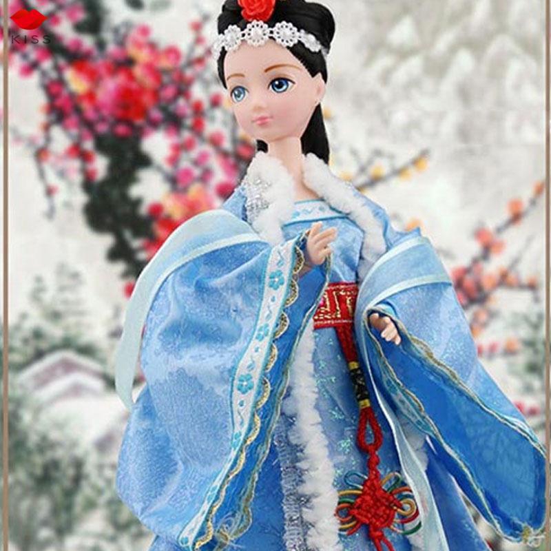 3D eye girl Barbie doll 12 joints Chinese costume Ancient fairy doll with costum