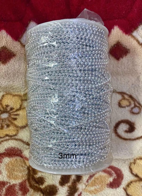 มุกเส้นเงิน ทอง  3m ขายเป็นม้วนม้วนละ100หลา