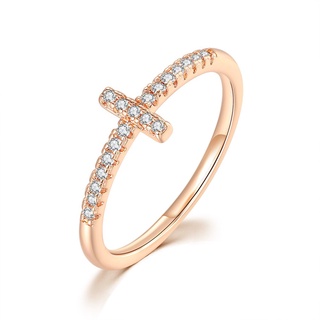 Zhouyang ข้ามแหวนผู้หญิงเกาหลีแฟชั่นไมโครฝังเพทายโอชะแหวนชุบ…