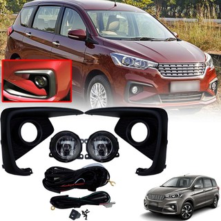 ไฟตัดหมอก ไฟสปอร์ดไลท์ รุ่น  ซูซูกิ เออร์ติกา Suzuki Ertiga ปี 2019 - 2020 พร้อมครอบ สีดำด้าน และชุดสายไฟ 1 ชุด