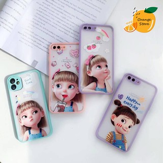 (พร้อมส่งจากไทย) เคส Samsung ขอบสีกันกล้องลายเด็กหญิง A11-A12