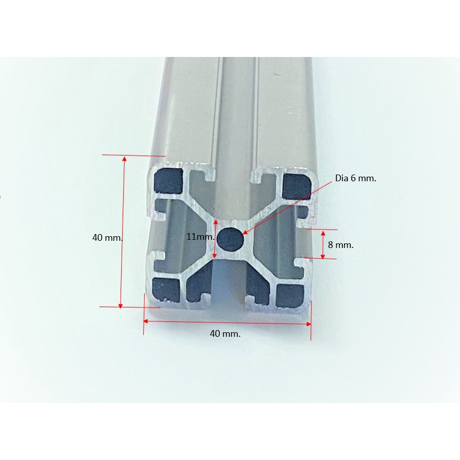 Aluminium Profile 40x40 อลูมิเนียมโปรไฟล์ 4040 (ความยาว 1เมตรขึ้นไป)