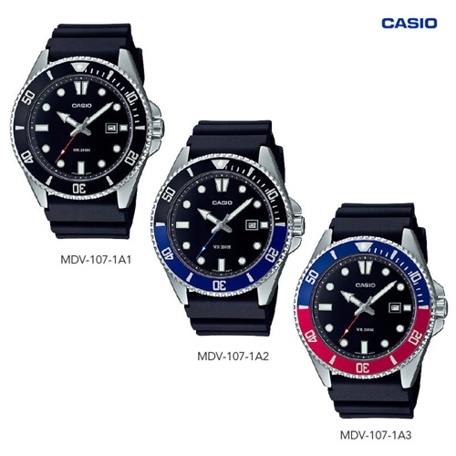 CASIO นาฬิกาข้อมือผู้ชาย Duro รุ่น MDV-107,MDV-107-1A1,MDV-107-1A2,MDV-107-1A3