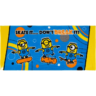 Frolina ผ้าขนหนูเช็ดตัวพิมพ์ลายลิขสิทธิ์ Minions ขนาด 24x48 นิ้ว ลาย Skate it!