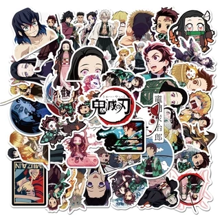 💥พร้อมส่ง💥ลายการ์ตูนอะนิเมะ demonslayer鬼滅の刃Kimetsu no Yaiba 50แผ่น กันน้ำ สติ๊กเกอร์ ใช้ซ้ำได้