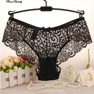 Hearsbeauty กางเกงชั้นในสตรี Sheer Lise Mid Rise Thong กางเกงในกางเกงเร้าอารมณ์