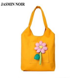 Jasmin NOIR กระเป๋าถือ กระเป๋าสะพายไหล่ ผ้าแคนวาส ลายดอกไม้ แฟชั่นสําหรับสตรี