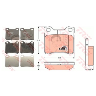 GDB1276 ผ้าเบรค-หลัง(TRW) (เนื้อผ้า COTEC) PEUGEOT 406 2.0-3.0