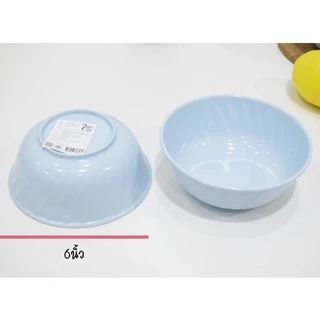 ชามเมลามีน​ สีฟ้าล้วน จานอาหาร 6นิ้ว-8นิ้ว แพ็คโหล
