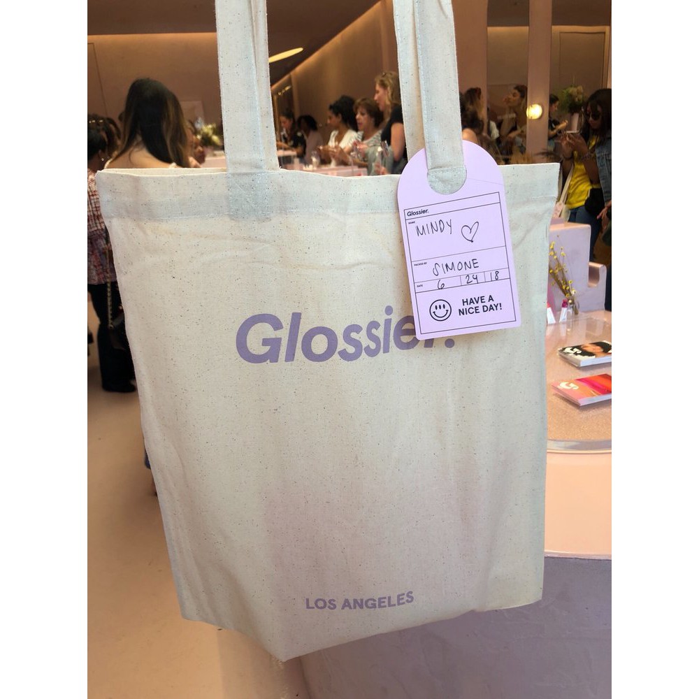 glossier tote bag