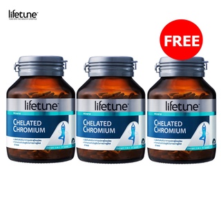 Lifetune Chelated  Chromium ไลฟทูน คีเลต โครเมี่ยม 90 เม็ด 2 แถมฟรี 1 ขวด ควบคุมน้ำตาล