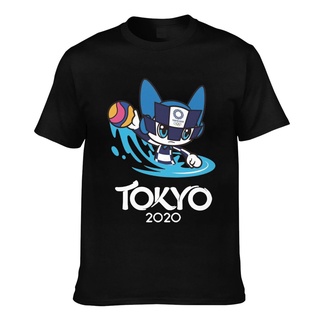 ผ้าฝ้ายคอกลมเสื้อยืด ผ้าฝ้าย พิมพ์ลาย Miraitowa Water Tokyo สําหรับผู้ชาย 2021from S-4XL