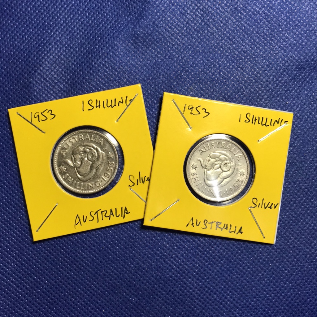 Special Lot No.60130 เหรียญเงิน ปี1953 ออสเตรเลีย 1 SHILLING เหรียญสะสม เหรียญต่างประเทศ เหรียญเก่า หายาก ราคาถูก