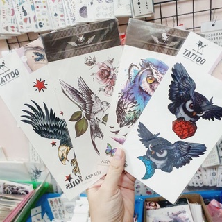 รอยสักนกฮูก นกอินทรีย์ แทททูรอยสักชั่วคราว Tattoosticker