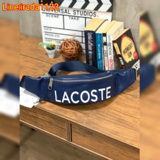 Lacoste signature leather Zip belt Bag​ ของแท้​ ราคาถูก