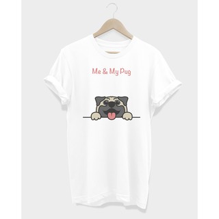 เสื้อยืดคอกลมลาย Me &amp; My Pug