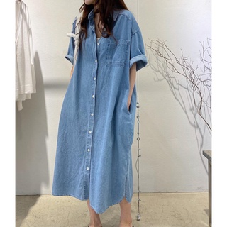 พร้อมส่ง 🌞🌟🌎 Jeans long dress C2913 เดรสยาวมินิมอล เดรสยีนส์ยาว